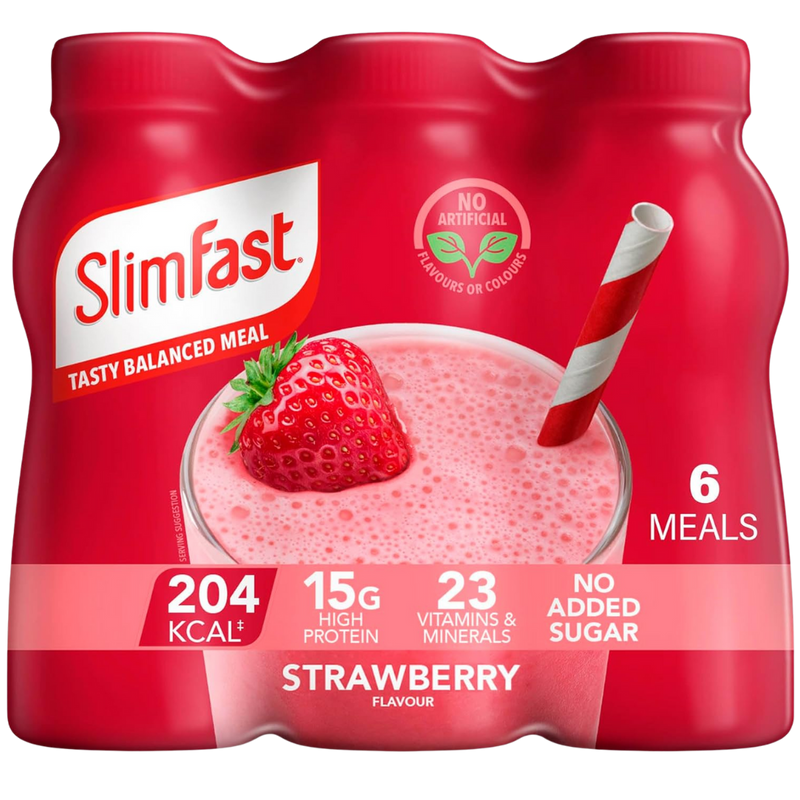 Slimfast Strawberry High Protein Meal Shake 325ml - Case of 6 [Best Before: 30/09/2025]
