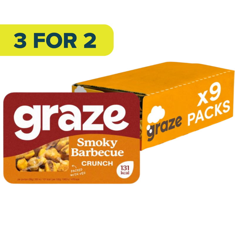 Graze Smoky BBQ Crunch 28g - Case of 9 [Best Before: 24/07/2025]