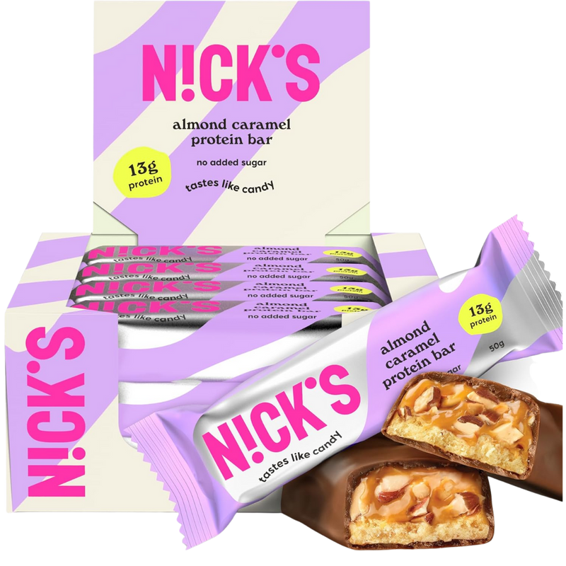Nick's Almond Caramel flavour Protein bar 50g - Case of 12