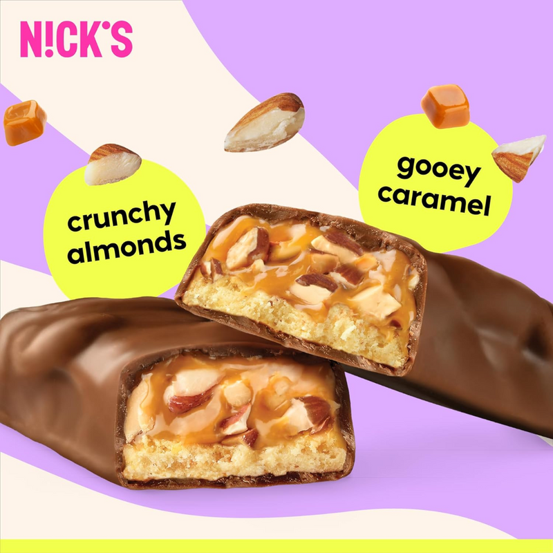 Nick's Almond Caramel flavour Protein bar 50g - Case of 12