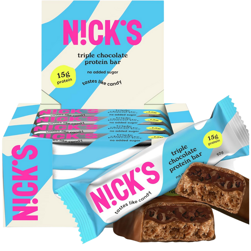 Nick's Triple Chocolate flavour Protein bar 50g - Case of 12