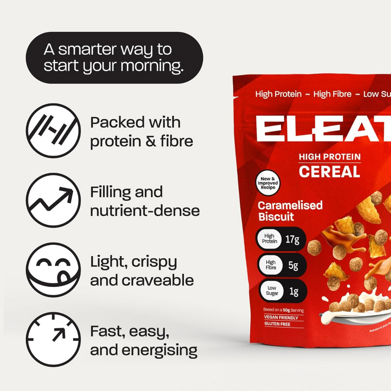 ELEAT Caramelised Biscuit flavour High Protein Cereal 250g [Best Before: 10/10/2025]