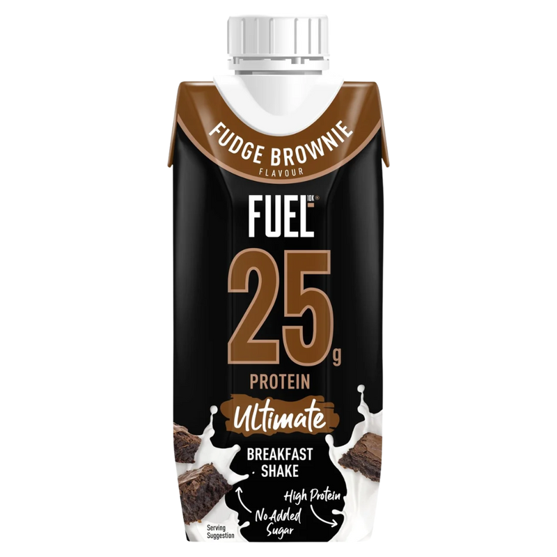 Fuel10k Ultimate Breakfast Shake Fudge Brownie 330ml - Case of 8 [Best Before: 05/11/2025]