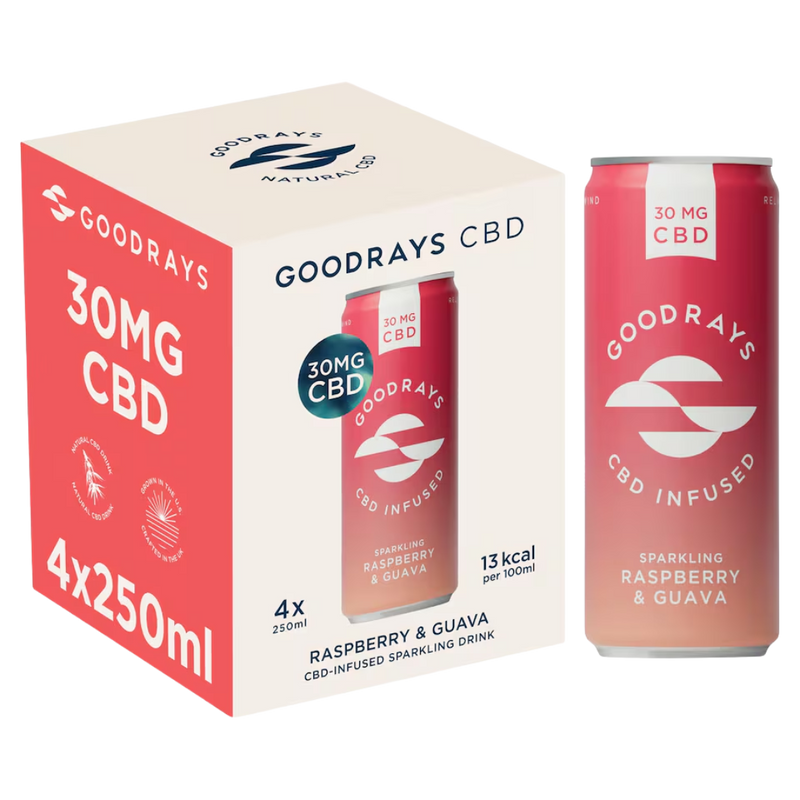 Goodrays Raspberry & Guava CBD Drink (4 x 250ml multipack)