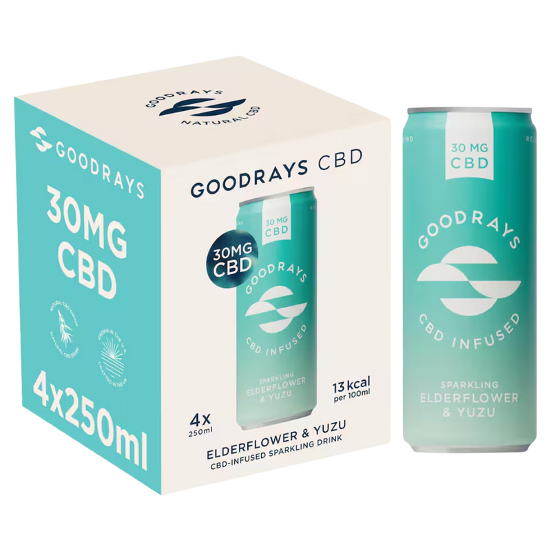 Goodrays Elderflower & Yuzu CBD Drink (4 x 250ml multipack)