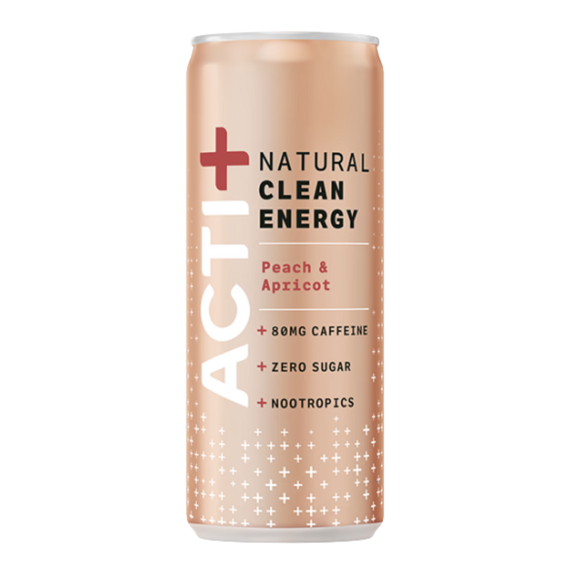 Actiph Acti+ Clean Energy Drink Peach & Apricot 250ml - Case of 12