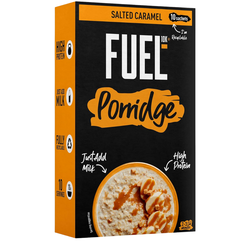 Fuel10k Salted Caramel Porridge Sachets - 10 x 36g Sachets [Best Before: 10/10/2025]