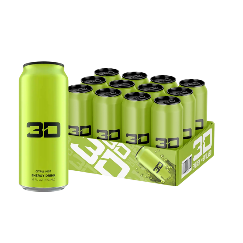3D Energy Drink Green (Citrus Mist) 473ml - Case of 12
