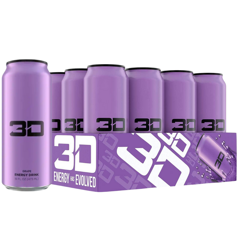 3D Energy Drink Purple (Grape) 473ml - Case of 12