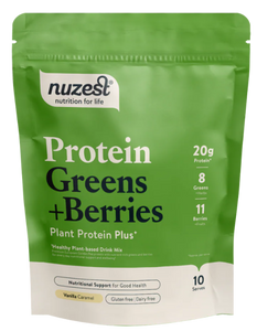 Nuzest Protein Plus Greens + Berries Vanilla Caramel 300g