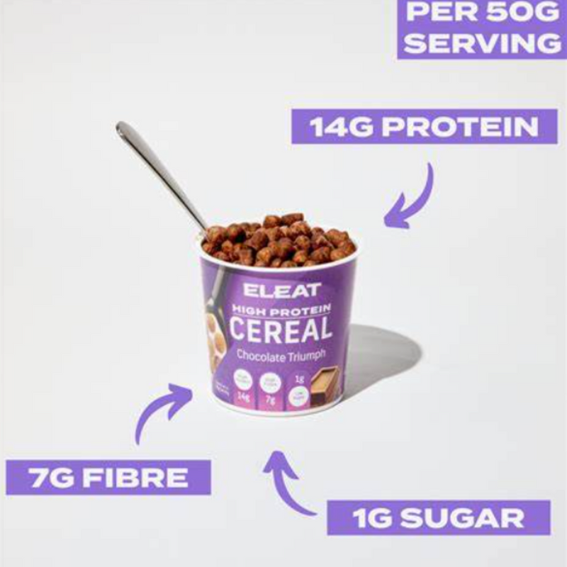 ELEAT Chocolate Triumph Flavour High Protein Cereal 50g - Case of 8