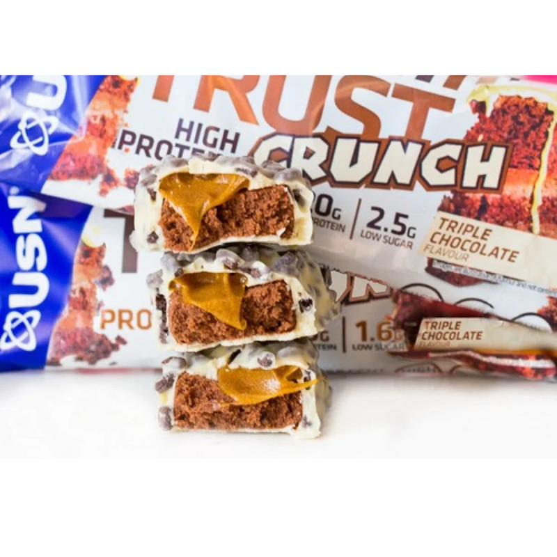 USN Trust Crunch Triple Chocolate Flavour High Protein Bar 60g - Case of 12