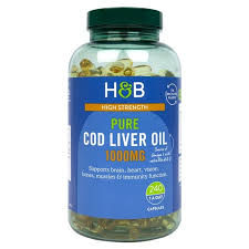 Holland & Barrett High Strength Pure Cod Liver Oil 1000mg (240 capsules)