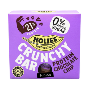 Holies Crunchy Choc Chip Protein Bar 9 x 120g multipacks