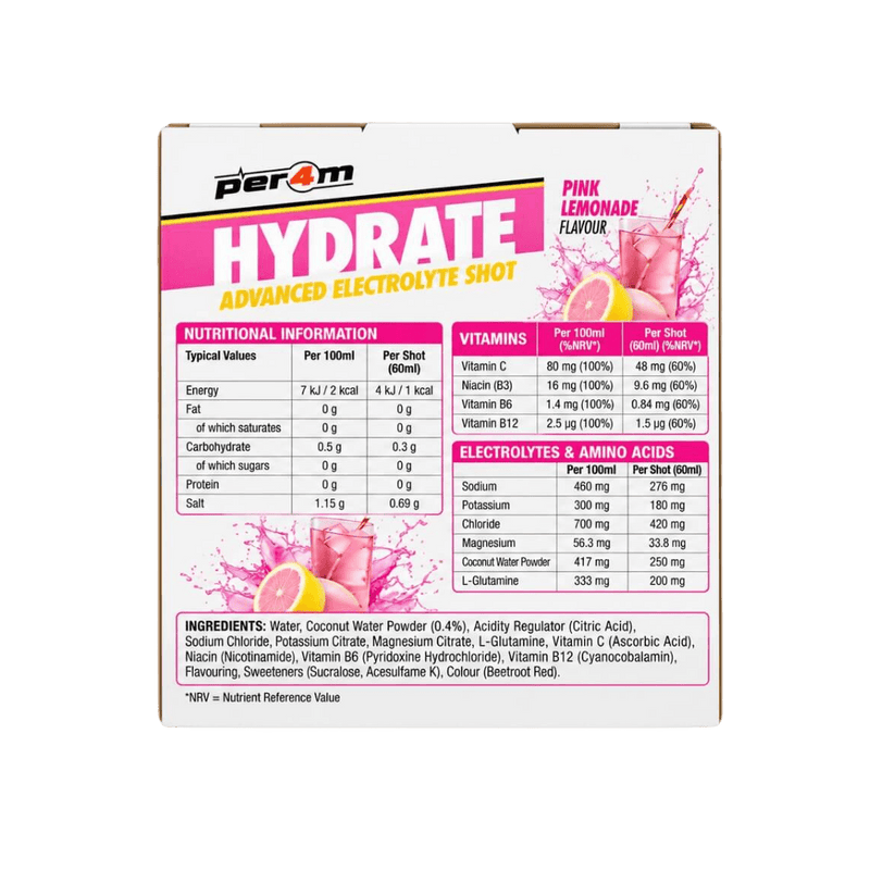 Per4m Hydration SHOT (Pink Lemonade) 100ml - Case of 12