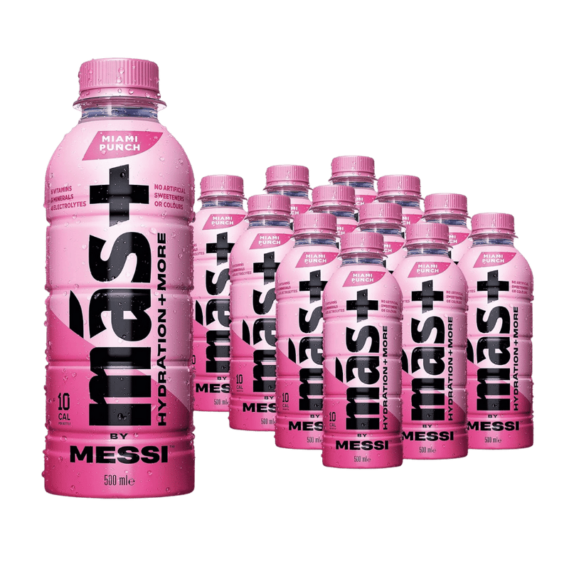 Mas+ by Messi Positive Hydration Miami Punch Hydration Drink 500ml Case of 12