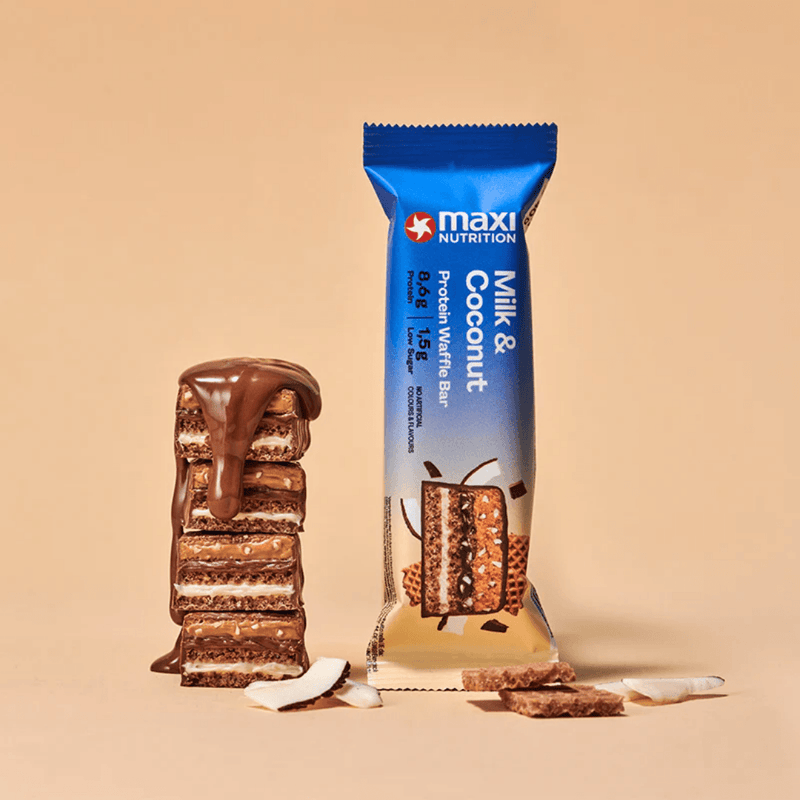MaxiNutrition Waffle Protein Bar Milk & Coconut Flavour 40g - Case of 12 [Best Before: 31/07/2026]