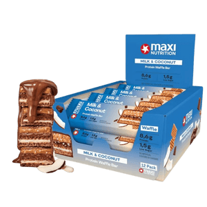 MaxiNutrition Waffle Protein Bar Milk & Coconut Flavour 40g - Case of 12 [Best Before: 31/07/2026]