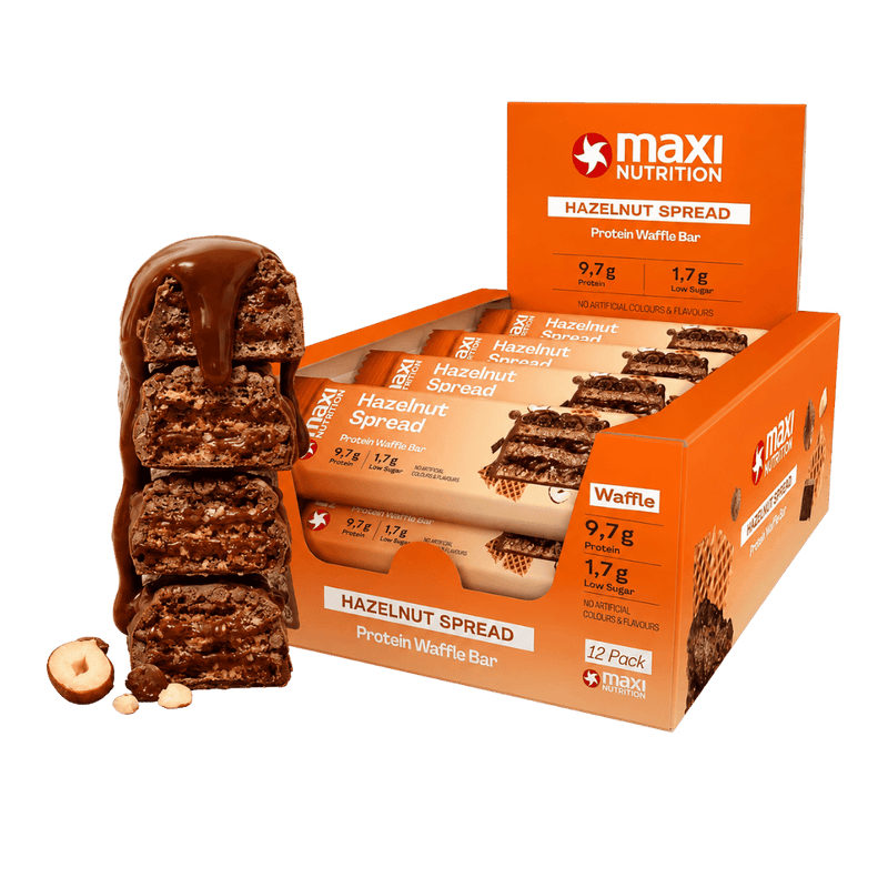 Maxinutrition Hazelnut Protein Waffle bar 39g - Case of 12 [Best Before: 10/06/2026]