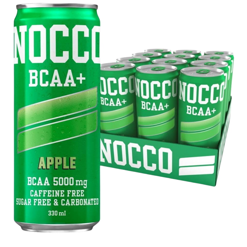 NOCCO Apple Flavour BCAA+ Drink 330ml - Case of 12 [Best Before: 28/04/2026]