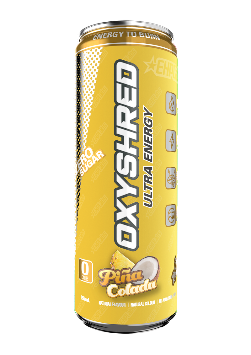 EHP Labs Oxyshred Zero Sugar Energy Drink Pina Colada 355ml - Case of 12 [Best Before: 27/05/2025]