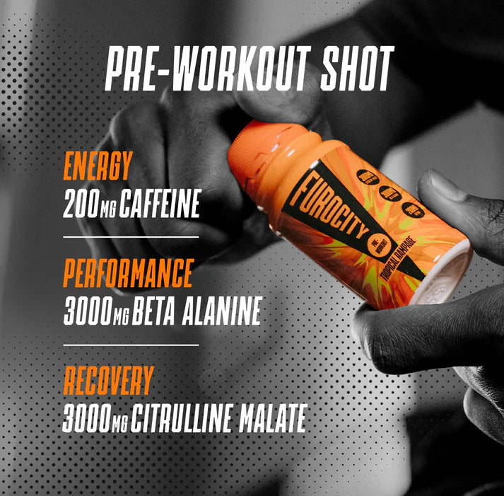 Furocity Pre-Workout Shot Tropical Thunder 60ml - Case of 12 Shots [Best Before: 13/03/2026]