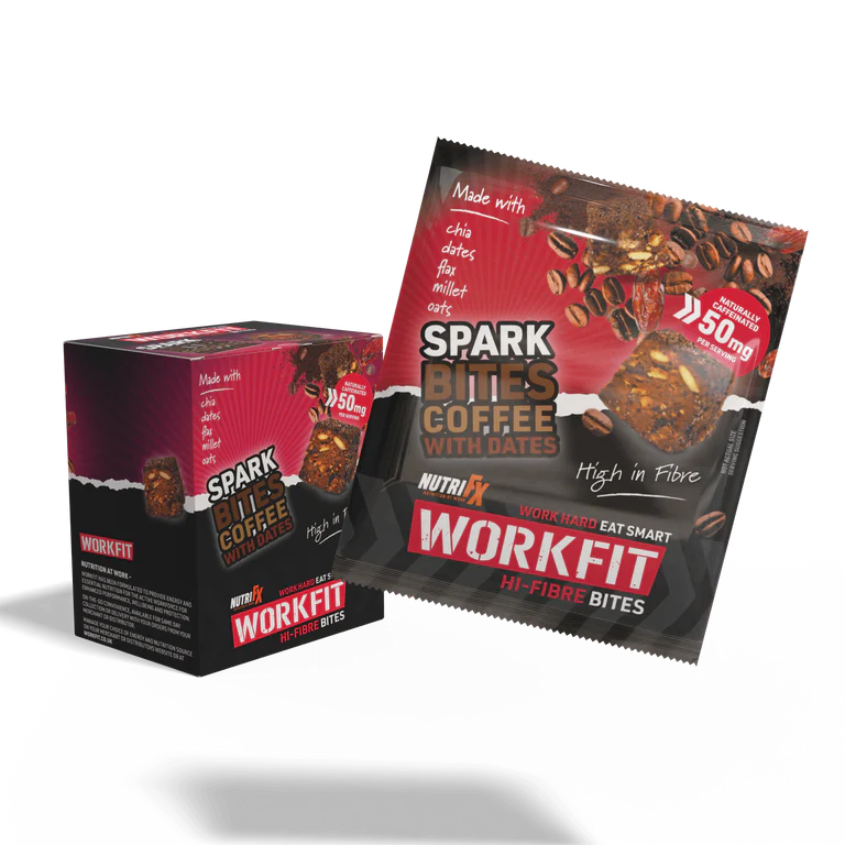 NutriFX Workfit Roast Coffee with Date Flavour Spark Bites (5 x 50g multipack) [Best Before: 03/12/2025]