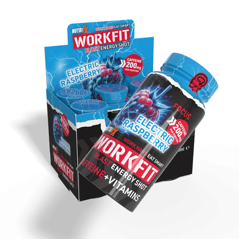 NutriFX Workfit Electric Raspberry Blast Energy Shot (6 x 60ml multipack) [Best Before: 30/10/2025]