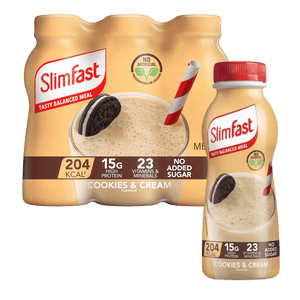 SlimFast Cookies & Cream  Ready to Drink Meal Replacement Shake 325ml - Case of 6