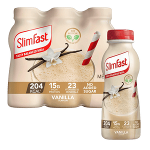 SlimFast No Sugar Vanilla Flavour Ready to Drink Meal Replacement Shake 325ml - Case of 6