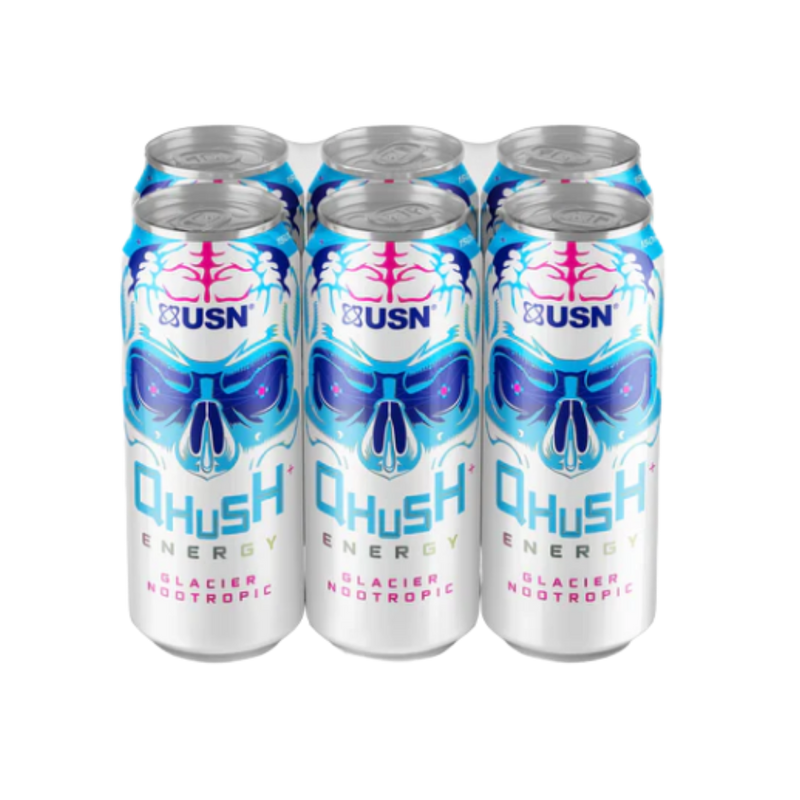 USN QHUSH Energy Drinks - NOOTROPIC GLACIER 500ml - Case of 6