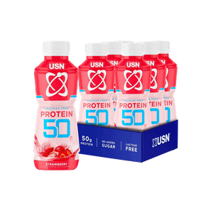 USN TRUST Protein Fuel 50  Strawberry Flavour High Protein Milkshake 500ml - Case of 6
