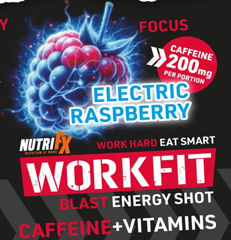NutriFX Workfit Electric Raspberry Blast Energy Shot (6 x 60ml multipack) [Best Before: 30/10/2025]