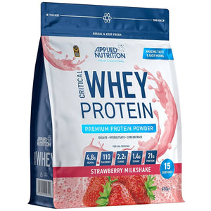 Applied Nutrition Strawberry Milkshake Flavour Critical Whey Protein Powder 450g