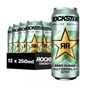 Rockstar Energy Watermelon & Kiwi Flavour Energy Drink 250ml - Case of 12 [Best Before: 31/05/2025]