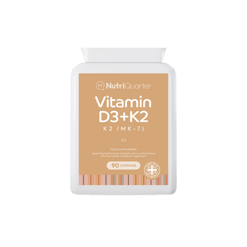 NutriQuarter Vitamin D3 + K2 (90 Capsules)