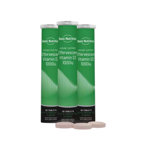 Basic Nutrition Vitamin D3 1000iu Effervescent (480 tablets) - 24 Tubes