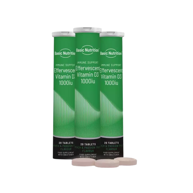 Basic Nutrition Vitamin D3 1000iu Effervescent (480 tablets) - 24 Tubes