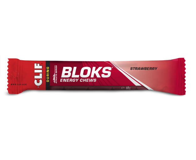 Clif Bloks Strawberry flavour Energy Chews 60g - Case of 18 [Best Before: 02/06/2026]