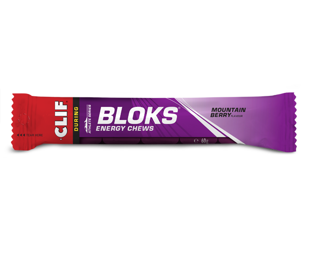 Clif Bloks Energy Chews, Mountain Berry Flavour 60g - Case of 18 [Best Before: 01/05/2026]